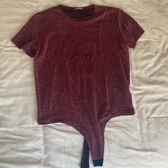 Alix red glitter bodysuit, size M - Picture 2 of 8